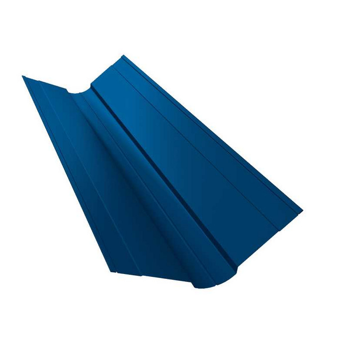 Планка ендовы верхней Grand Line фигурной 100x100 0,45 Полиэстер RAL 5005 сигнальный синий