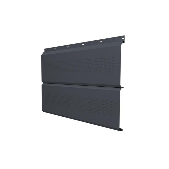 Софит ЭкоБрус с перфорацией 0,345 Grand Line 0,5 Satin с пленкой RAL7024 мокрый асфальт